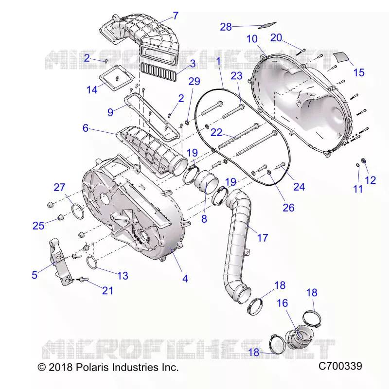 DRIVE TRAIN, CLUTCH COVER AND DUCTING