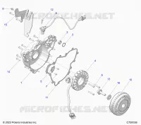 ENGINE, STATOR AND FLYWHEEL