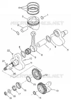 CRANKSHAFT AND PISTON MAGNUM 4X4 W97AC42A, SWEDISH MAGNUM 4X4 S97AC42E AND (4940834083C014)