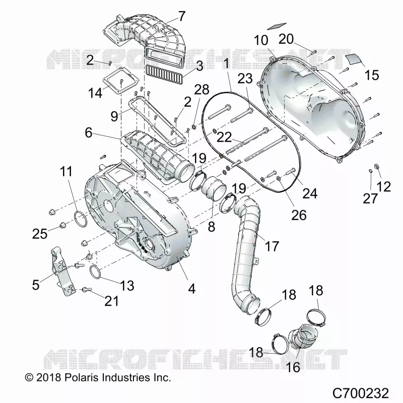 DRIVE TRAIN, CLUTCH COVER AND DUCTING