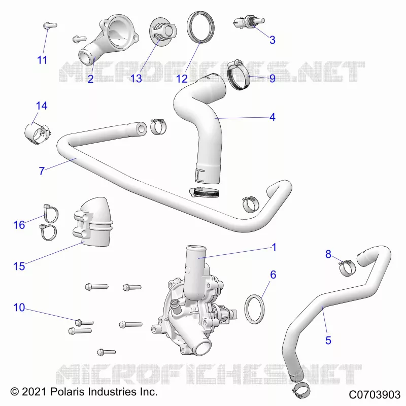 ENGINE, WATERPUMP AND BYPASS