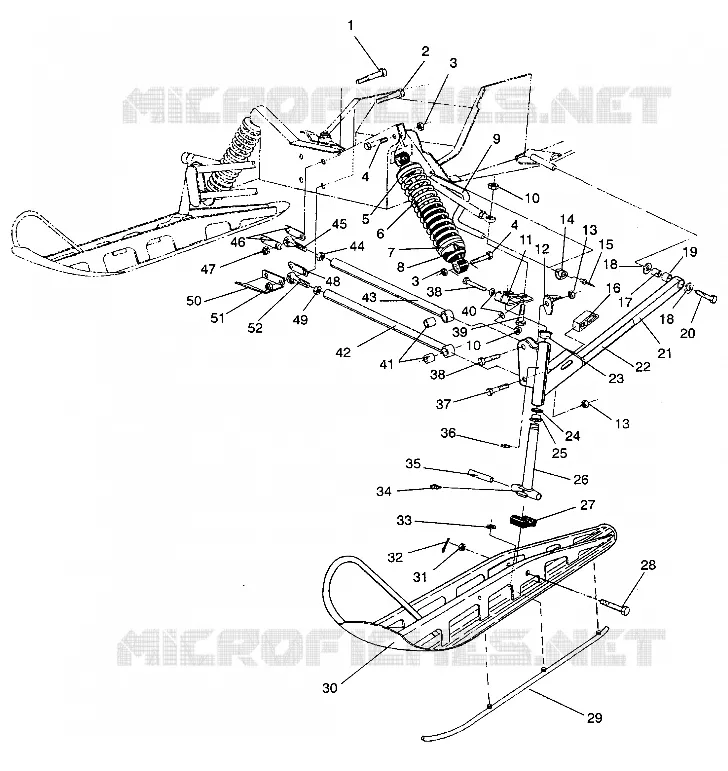 FRONT SUSPENSION AND SKI TRAIL/0930761 AND  TRAIL DELUXE/0930243 (4923222322013A)