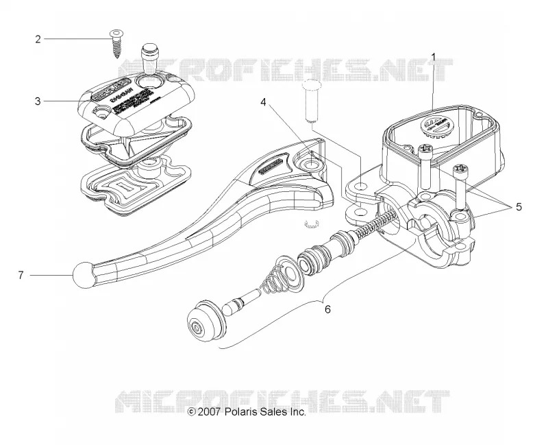 FRONT BRAKE BRAKE LEVER AND LH MASTER CYLINDER