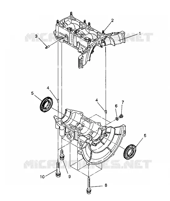 CRANKCASE ASSEMBLY LITE/0933433 AND  LITE DELUXE/0933431 (4922972297028A)