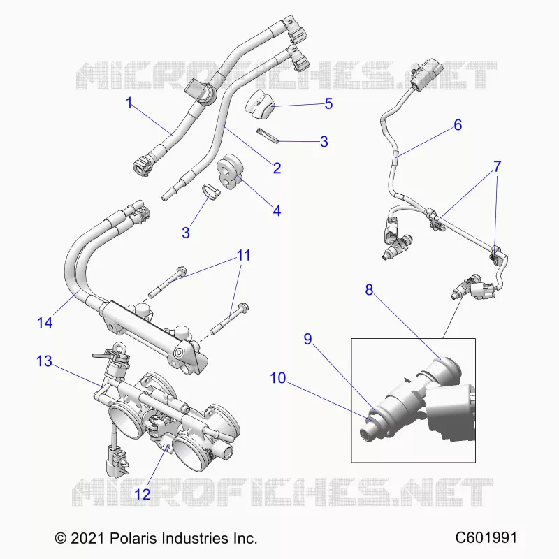 FUEL SYSTEM, RAIL, LINES AND THROTTLE BODY