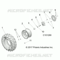 WHEELS, FRONT TIRE AND BRAKE DISC