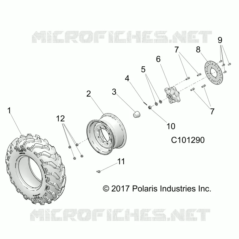 WHEELS, FRONT TIRE AND BRAKE DISC