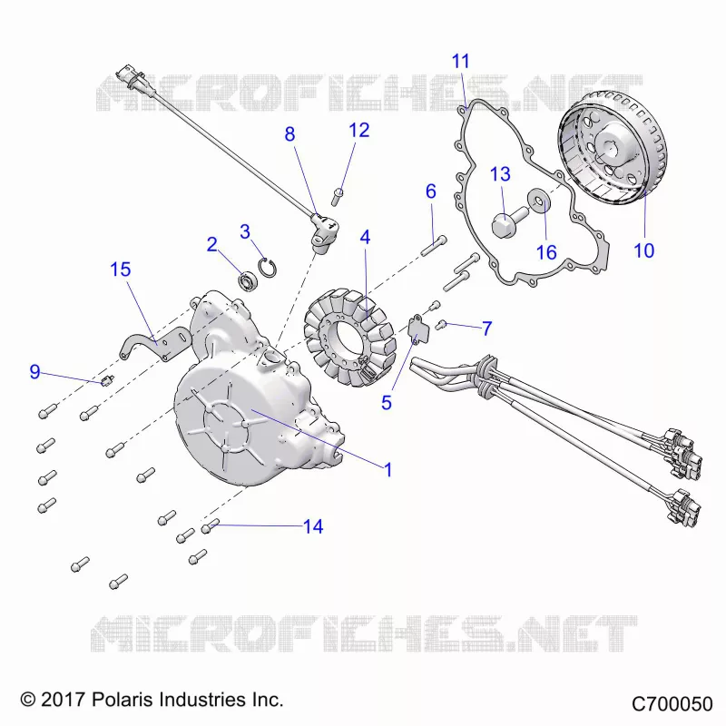 ENGINE, STATOR AND FLYWHEEL