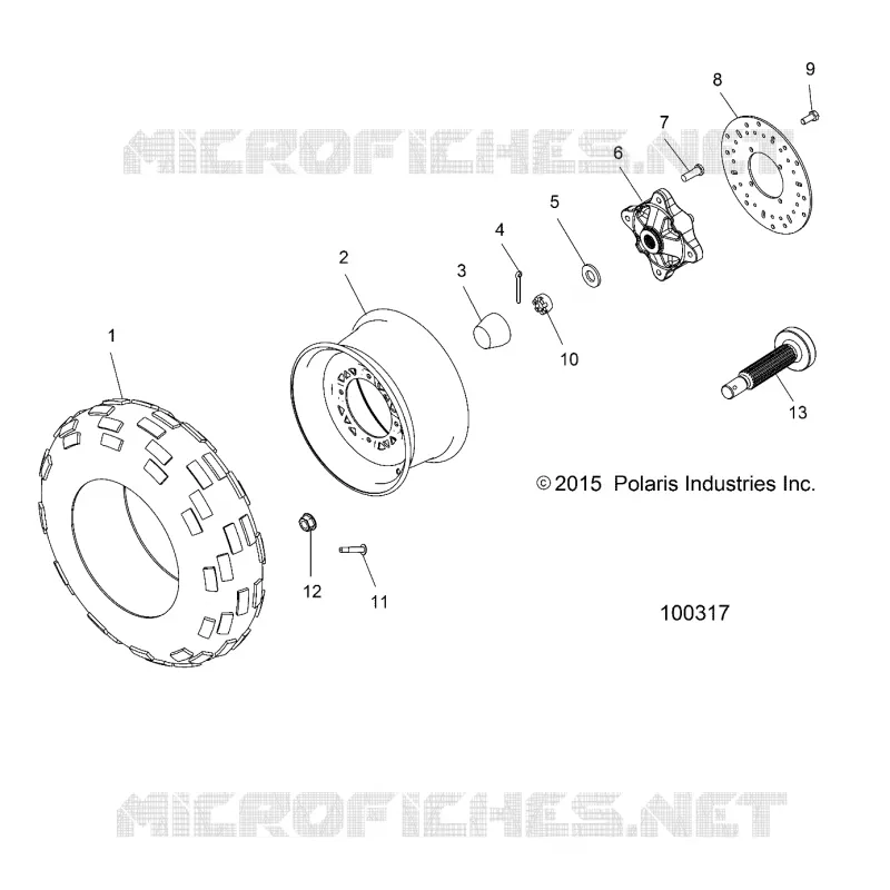 WHEELS, FRONT TIRE AND BRAKE DISC
