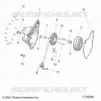 ENGINE, STATOR COVER AND FLYWHEEL