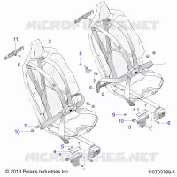 SEAT BELT MOUNTING, FRONT, 6 POINT