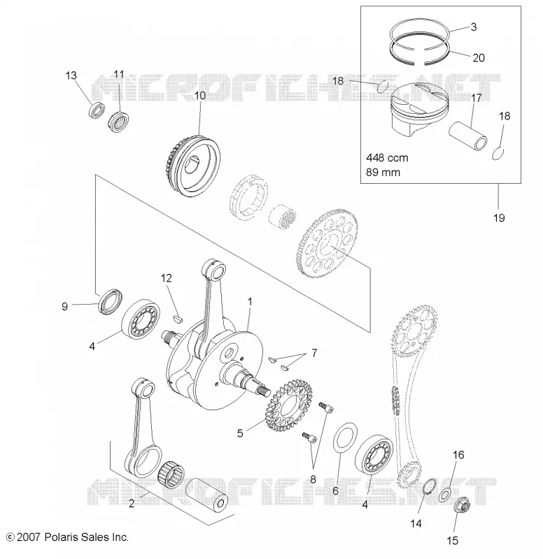 ENGINE, CRANKSHAFT AND PISTON