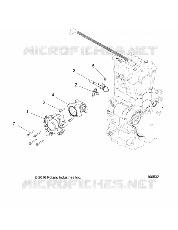 ENGINE, THROTTLE BODY AND FUEL RAIL