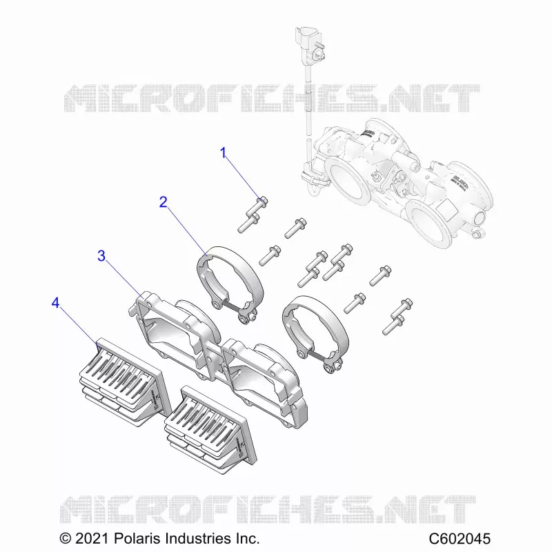 ENGINE, REED VALVE AND THROTTLE BODY ADAPTOR
