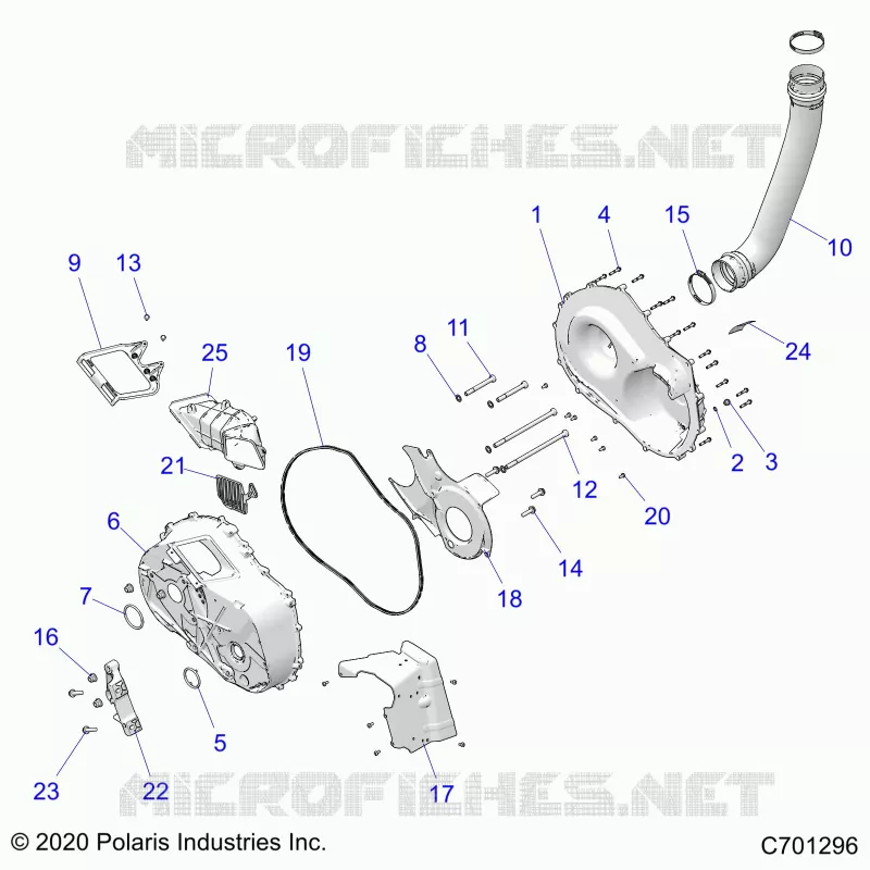 DRIVE TRAIN, CLUTCH COVER AND DUCTING
