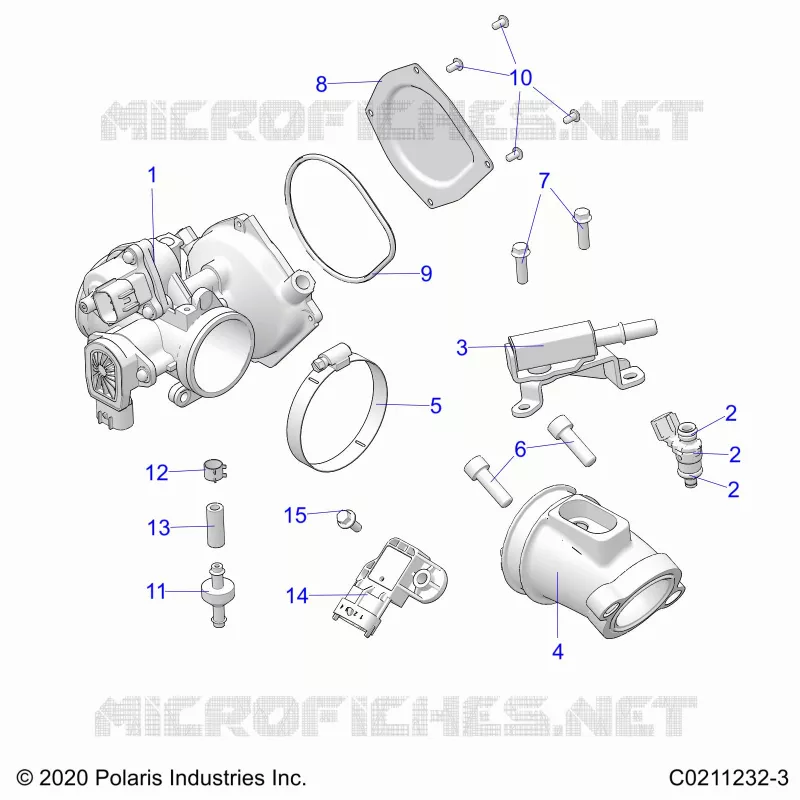 ENGINE, THROTTLE BODY AND FUEL RAIL