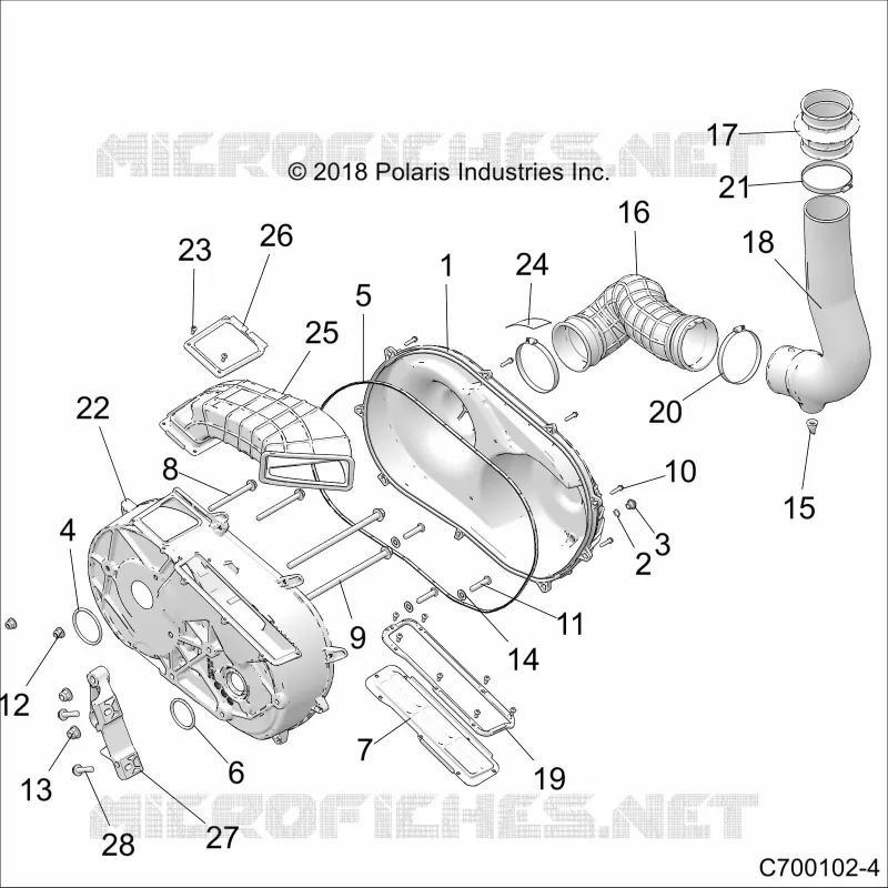 DRIVE TRAIN, CLUTCH COVER AND DUCTING