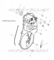 DRIVE TRAIN, GEARCASE COVER ASM. AND DIPSTICK