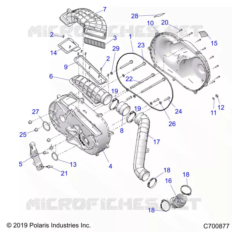 DRIVE TRAIN, CLUTCH COVER AND DUCTING