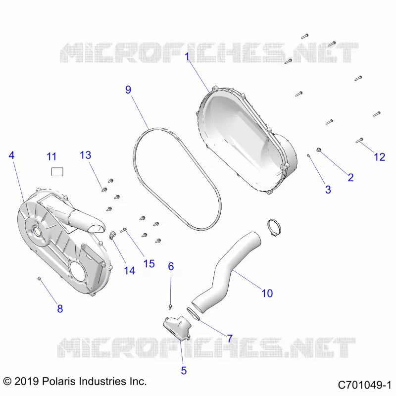 DRIVE TRAIN, CLUTCH COVER AND DUCTING
