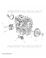 ENGINE, ALTERNATOR, FLYWHEEL AND STARTER MOUNTING