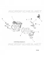 ENGINE, THROTTLE BODY AND FUEL RAIL