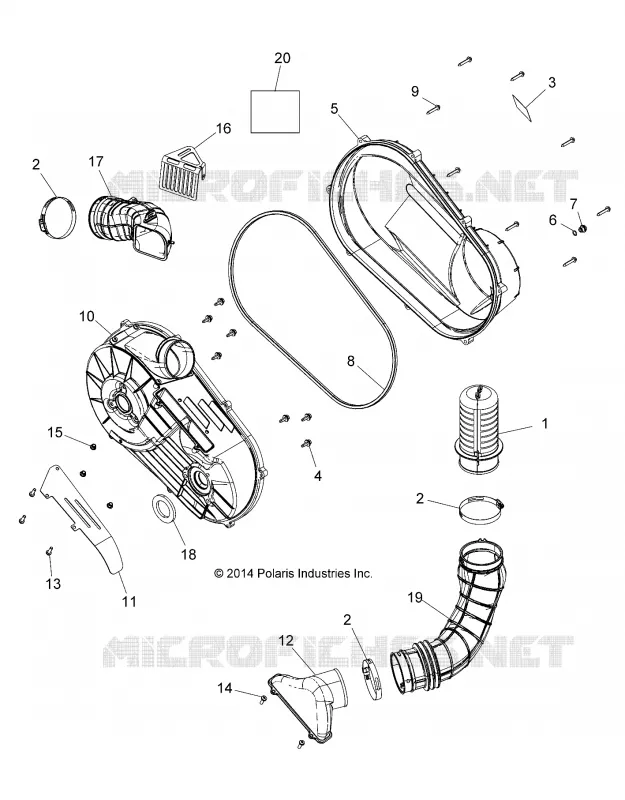 DRIVE TRAIN, CLUTCH COVER AND DUCTING