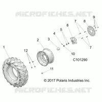 WHEELS, FRONT TIRE AND BRAKE DISC