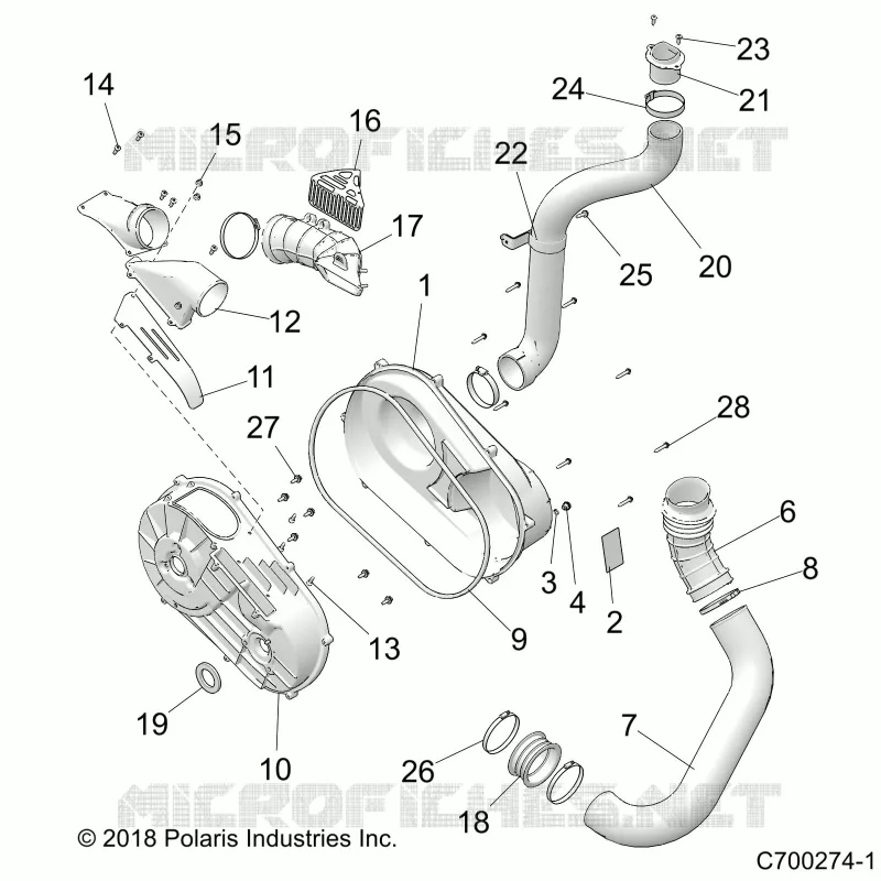 DRIVE TRAIN, CLUTCH COVER AND DUCTING