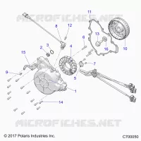 ENGINE, STATOR AND FLYWHEEL