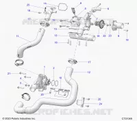 ENGINE, COOLANT PUMP AND THERMOSTAT