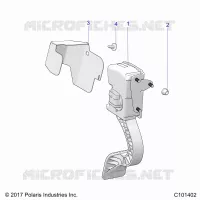ENGINE, THROTTLE PEDAL AND MOUNT