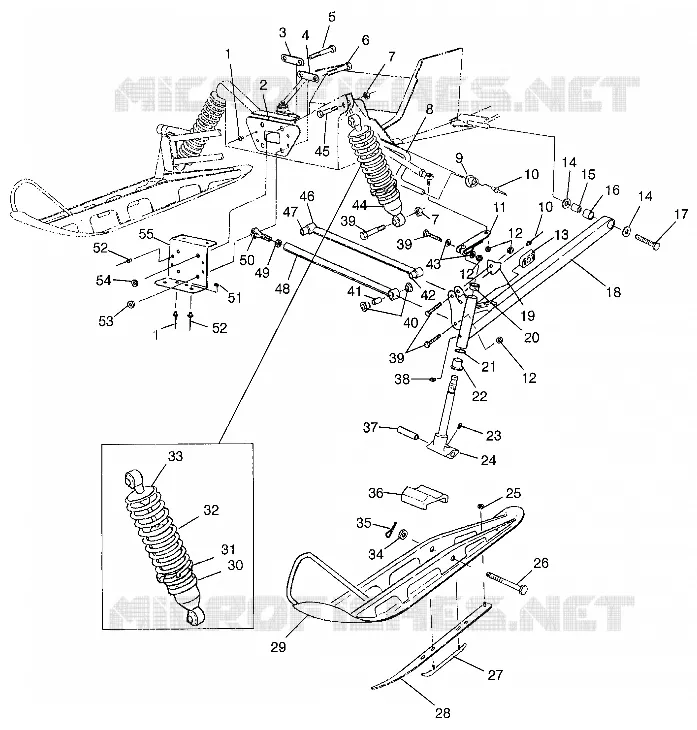 FRONT SUSPENSION AND SKI XLT LTD 0983756 (4943034303A013)