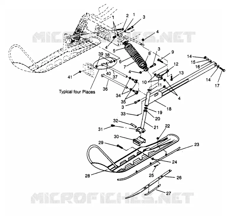 FRONT SUSPENSION AND SKI LITE 0963433, EURO LITE E963433 AND LITE DELUXE 09 (4931663166B001)