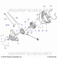 ENGINE, STATOR COVER AND FLYWHEEL