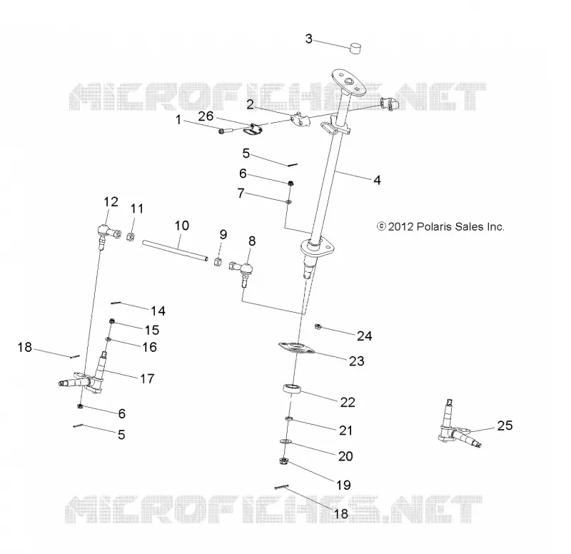 STEERING POST   AND TIE ROD ASM.