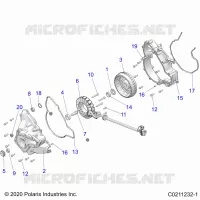 ENGINE, STATOR COVER AND FLYWHEEL