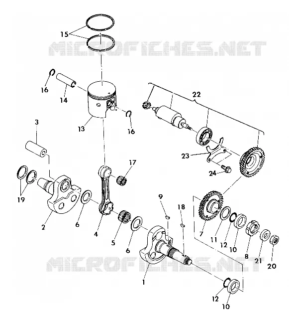 CRANKSHAFT AND PISTON 350 2X4 / W927539 (4922882288032A)