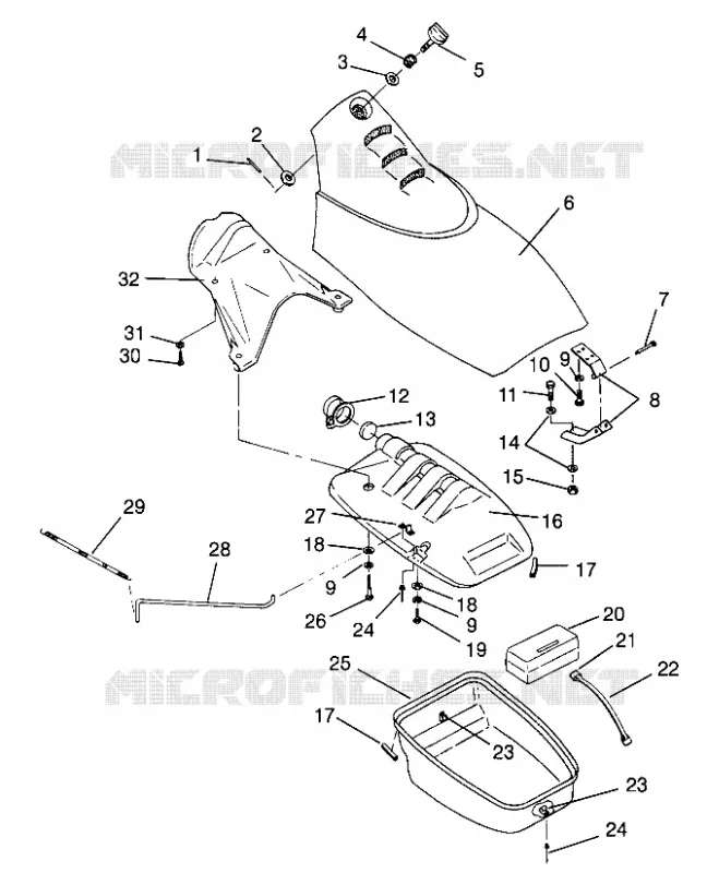 FRONT STORAGE COMPARTMENT SL 900 B964291 AND  INTL. SL 900 I964291 (4935583558A008)