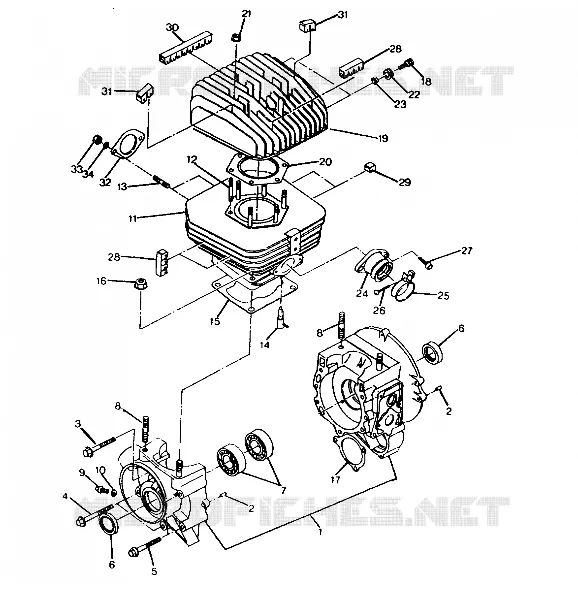 CRANKCASE AND CYLINDER  TRAIL BOSS