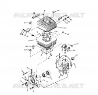 CRANKCASE AND CYLINDER 250 6X6 / W928727 (4922842284043A)