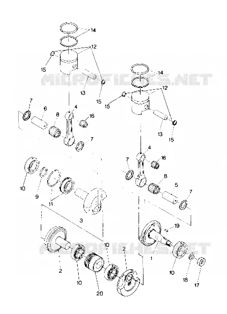 PISTON AND CRANKSHAFT TRAIL UPDATED 10/88 (4915441544025A)