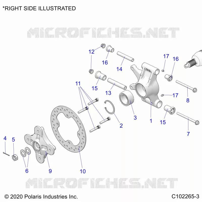 REAR SUSPENSION HUBS, CARRIER AND BRAKE DISC