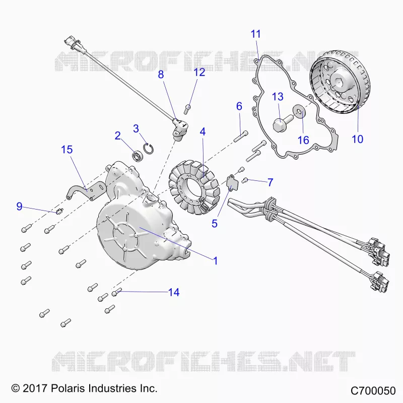 ENGINE, STATOR AND FLYWHEEL