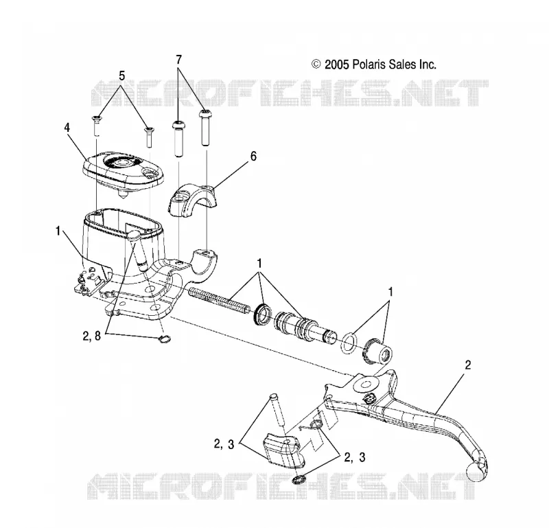 FRONT BRAKE BRAKE LEVER AND MASTER CYLINDER