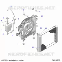 ENGINE, COOLING SYSTEM, RADIATOR, FAN & OVERFLOW BOTTLE