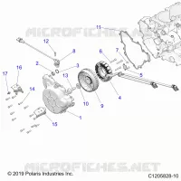 ENGINE, STATOR AND FLYWHEEL