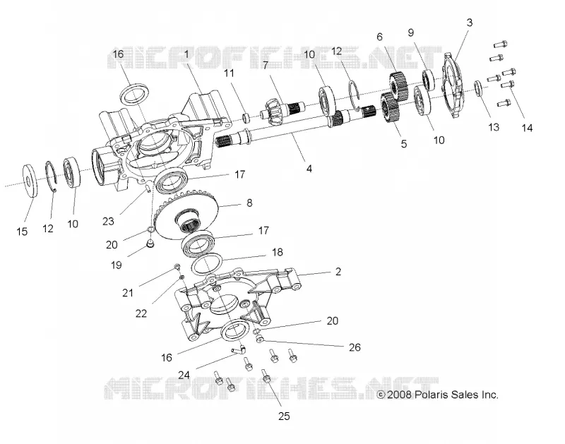 DRIVE TRAIN, MID GEARCASE INTERNALS