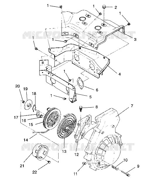 BLOWER HOUSING AND  RECOIL STARTER ASSEMBLY WIDETRAK GT / X932061 (4924722472035A)