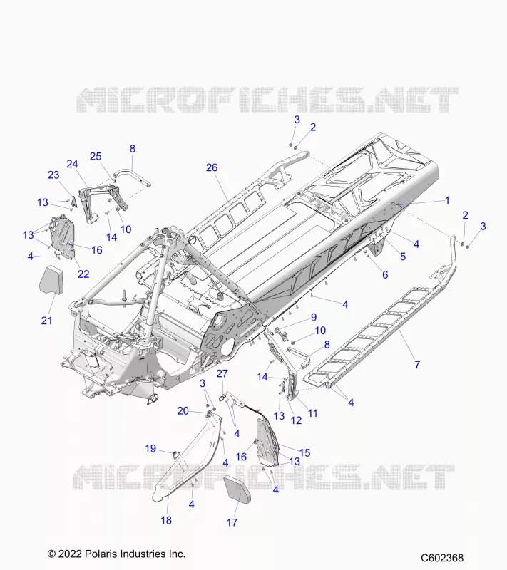 CHASSIS, CLUTCH GUARD, FOOTRESTS, AND RUNNING BOARDS